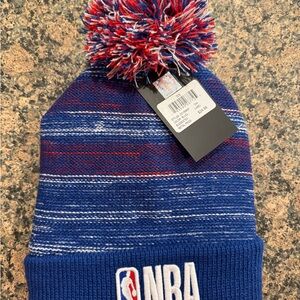 NBA Blue and Red Pom-Pom Beanie